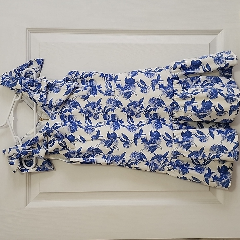 GB girls floral blue dress